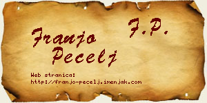 Franjo Pecelj vizit kartica
